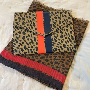 Leopard Clutch & Matching Scarf